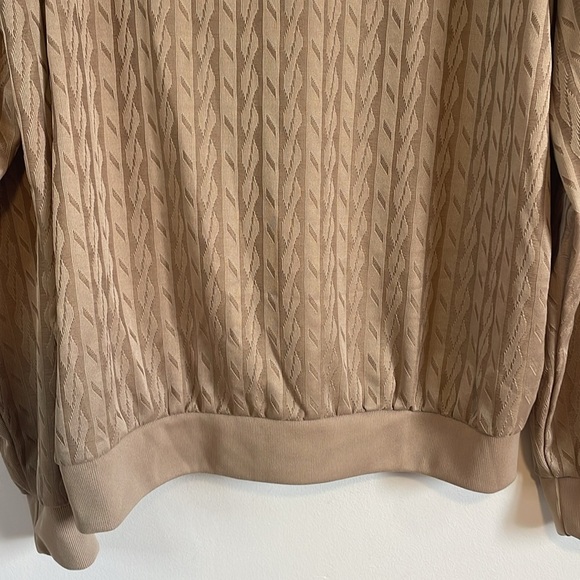 VTG Retro Shirt Haband Collared Large Tan Long Pattern 90s Stag Hill Button - Picture 10 of 15